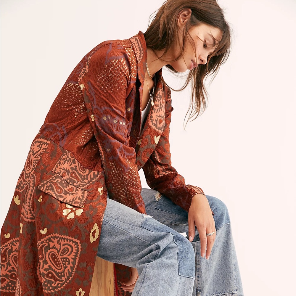 Free People Eye of the Wild Duster in Cognac